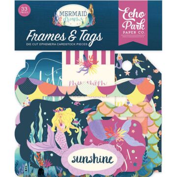 Echo Park Cardstock Ephemera 33/Pkg Frames & Tags, Mermaid Dreams