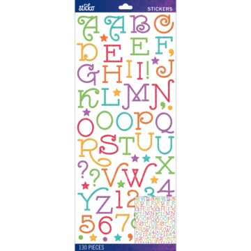 Sticko Alphabet Stickers-Multi Gasoline Alley Glitter