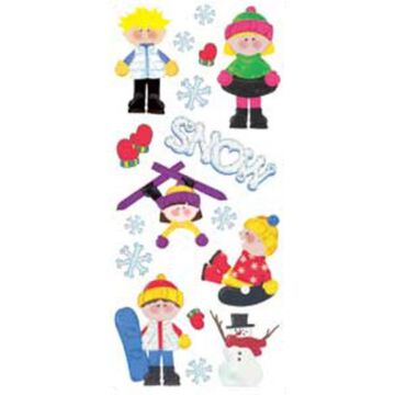 Scrapbook Customs Snow Kids (Stickers) Size: 5.5" x 12"