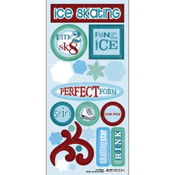 Scrapbook Customs - Ice Skating - Winter Fun Sticker