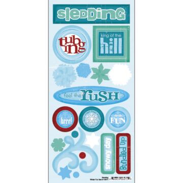 Scrapbook Customs - Sledding - Winter Fun Sticker
