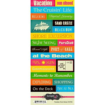 Preorder Scrapbook Customs Paradise Words - Sticker