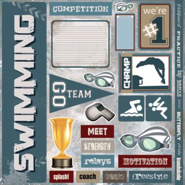 Scrapbook Customs Swimming Extreme Sticker