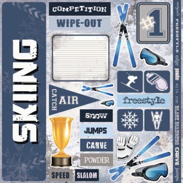 Scrapbook Customs - Skiing Extreme Sticker