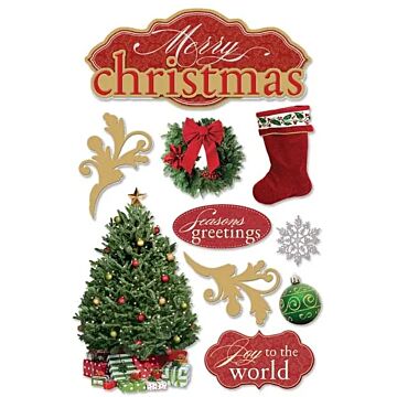 Paper House Merry Christmas 3D sticker