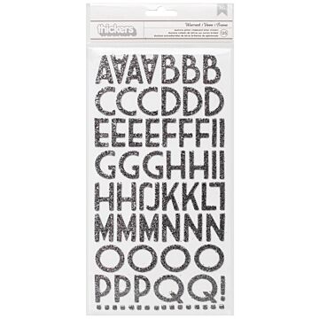 American Crafts Thickers Chipboard Glitter Stickers 6"X11" Sheets 2/Pkg-Wisecrack - Silver