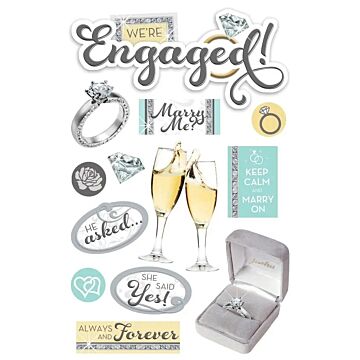 Paper House Engaged Dimensional Sticker