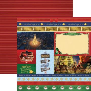Paper House Scrapbook Paper - The Polar Express - North Pole Tags