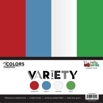 Photo Play Paper My Colors 12X12 Cardstock Variety Pack, Santa Please Stop Here (8 Sheets)