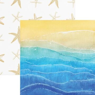 Paper House Painted Waves 12x12 Double Sided Paper
