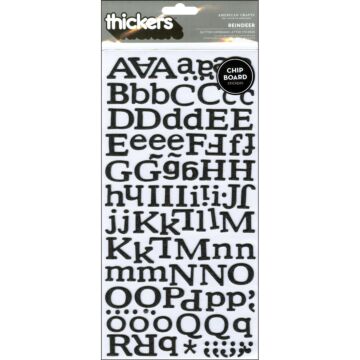 American Crafts Thickers Glitter Stickers 6"X11" 2/Pkg-Reindeer-Black