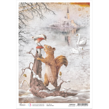 RICE PAPER A4 WINTER FRIENDS