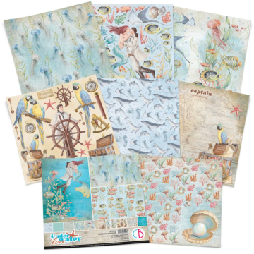 UNDERWATER LOVE PATTERNS PAD 12"X12" 8/PKG