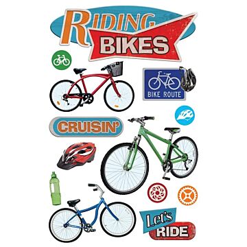 Paper House Riding Bikes 3D Sticker