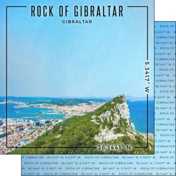 Scrapbook Customs - Double-Sided Paper 12 x 12 - Gibraltar - The Rock Coordinates