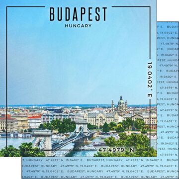 Scrapbook Customs Hungary - Budapest Coordinates Paper 12x12