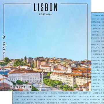 Preorder Scrapbook Customs Portugal - Lisbon Coordinates Paper
