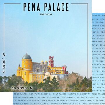 Scrapbook Customs Portugal - Pena Palace Coordinates Paper Double-Sided Paper 12 x 12