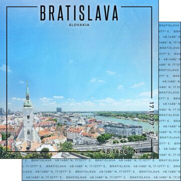Scrapbook Customs Slovakia - Bratislava Coordinates Paper 12x12