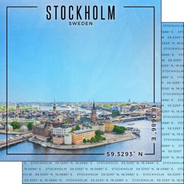 Sweden - Stockholm Coordinates (Double-Sided Paper 12 x 12)