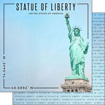 Scrapbook Customs - 12x12 Paper - USA - Statue of Liberty Coordinates