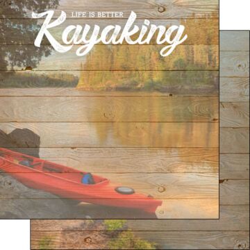 Scrapbook Customs - 12x12 Paper - Life is Better Kayaking