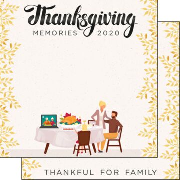 Scrapbook Customs - Double Sided Paper 12 x 12 - Thanksgiving Memories 2020