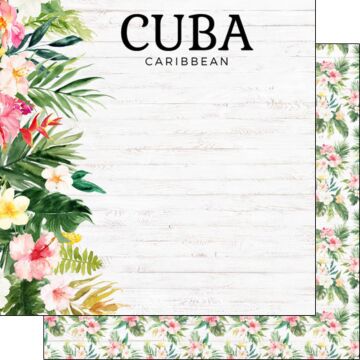 Scrapbook Customs - Double Sided Paper 12 x 12 - Cuba Vacay Paper