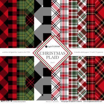 Scrapbook Customs - Christmas Plaid 12x12 Pack (2ea of 6) Paper