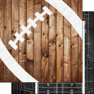 Scrapbook Customs - Double Sided Paper 12 x 12 - Football Wood