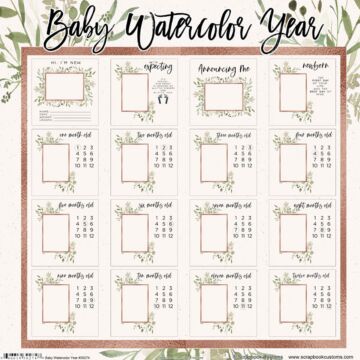 Scrapbook Customs - Baby Watercolor Year - Paper Kit