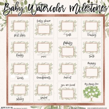 Scrapbook Customs - Baby Watercolor Milestones - Paper Kit