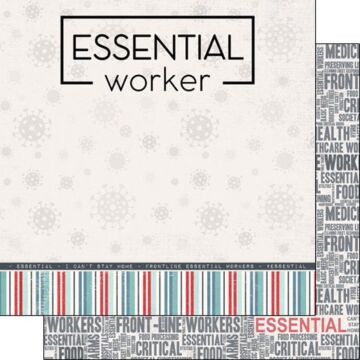 Scrapbook Customs - Covid-19 Essential Worker Double-Sided Paper 12 x 12