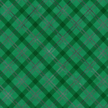 Scrapbook Customs - Green & Silver Plaid / Words DS Paper