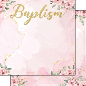 Scrapbook Customs - Baptism - Pink & Gold DS 12x12 paper
