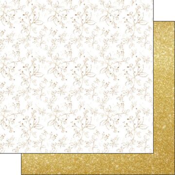 Scrapbook Customs Gold Flowers / Glitter DS Paper 12x12