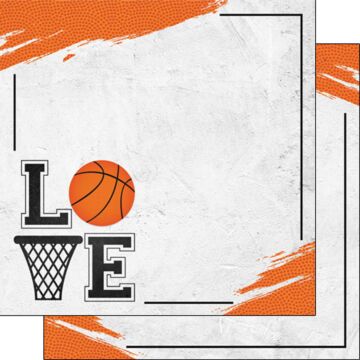 Scrapbook Customs Basketball Love DS - Double-Sided Paper 12 x 12.