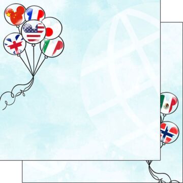 Scrapbook Customs Magical Country Balloons DS Paper Double-Sided Paper 12 x 12
