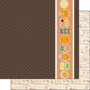 Scrapbook Customs Thanksgiving Dinner DS Paper Double-Sided Paper 12 x 12