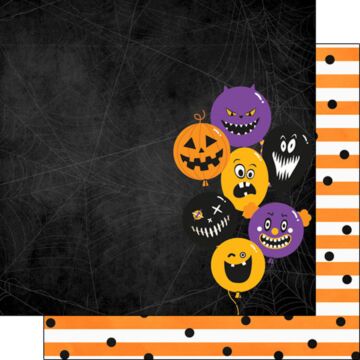 Scrapbook Customs Halloween Party Balloons DS Paper Double-Sided Paper 12 x 12