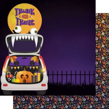 Scrapbook Customs Trunk or Treat Halloween DS Paper Double-Sided Paper 12 x 12