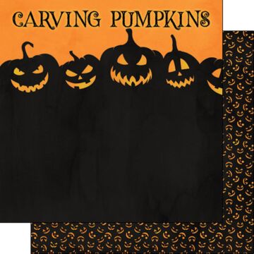 Scrapbook Customs Carving Pumpkins DS Paper Double-Sided Paper 12 x 12