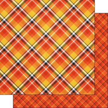 Scrapbook Customs Pumpkins Plaid DS Paper Double-Sided Paper 12 x 12