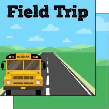 Scrapbook Customs Field Trip Bus DS Paper Double-Sided Paper 12 x 12