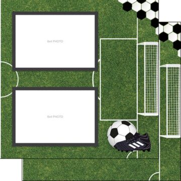 Scrapbook Customs Soccer Right Quick Page DS Paper Double-Sided Paper 12 x 12
