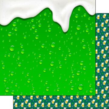 Scrapbook Customs St. Patrick's Green Beer Paper Double-Sided Paper 12 x 12