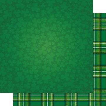 Scrapbook Customs Clover & Irish Tartan Paper Double-Sided Paper 12 x 12