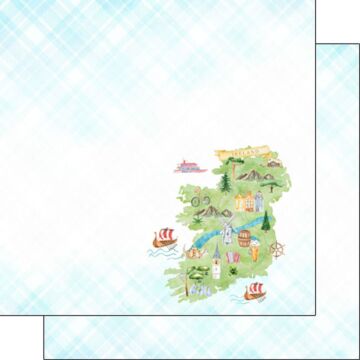 Scrapbook Customs Ireland Map Icons DS Paper Double-Sided Paper 12 x 12