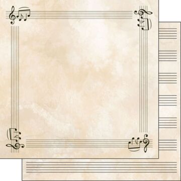 Scrapbook Customs Music Staff Lines Watercolor Music Paper 12x12