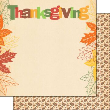 Scrapbook Customs Thanksgiving Title Turkey DS Paper 12x12